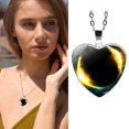 thumbnail image 3 of Solar System Planet Galaxy Glass Universe Heart shaped Pendant Necklace, 3 of 9
