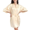 thumbnail image 2 of Tqcoqu Women Hot Fix Casual Solid Color Simulated Silk Home Clothing Robes, 2 of 6