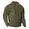 thumbnail image 1 of Birdeem Mode Homme Décontracté Sport Col Montant Bouton Patchwork Chandail à Manches Longues Blouse, 1 of 1