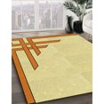 thumbnail image 3 of Ahgly Company Tapis d'Intérieur Lavables en Machine, Carrés de Transition Jaune Soleil, Carrés de 5', 3 of 7