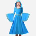 thumbnail image 2 of MKOSPLRT Girls Medieval Princess Dress Renaissance Costume Kids Hooded Robe Dress Bell Long Sleeve Maxi Dress for Halloween Cosplay, 2 of 5