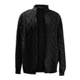 thumbnail image 4 of Weiqiqre Sweaters for Men Cable Knitted Warm Sweater Cardigan Thermal Button Down Closure Fall Winter Cardigan Stand-up Jacket, 4 of 4