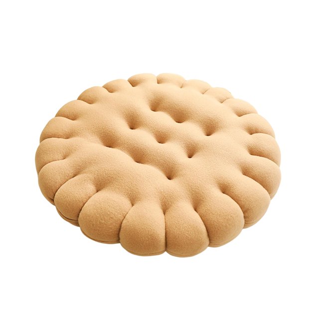 jinwen Biscuit Forme Coussin Biscuit Oreiller Coussin Bout à Bout Doux Confortable Moderne Jeter Coussin Chaise Pad pour Bar Tatami Chaise de Bureau Cadeau Rond