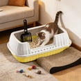 thumbnail image 4 of Tyidzon Semi Enclosed High Bar Cats Litter Box With Splashs Proof Designs For Cats And Cats Shovel Suitable For Home Cats, 4 of 6