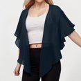 thumbnail image 2 of YOUSNH Châles et Étoles en Mousseline pour Femmes, Ouverture devant, Cardigan à Nouer pour Robe de Soirée, Châles et Étoles pour Robes de Soirée, Bleu Marine, Taille Unique, 2 of 7