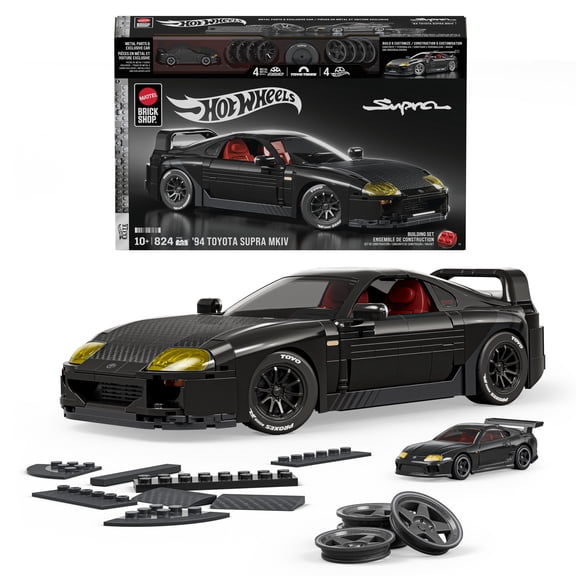 Mattel Brick Shop Hot Wheels ’94 Toyota Supra MKIV Building Toy Kit (824 Pieces), for Collectors