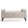 thumbnail image 2 of Kojooin 46.5 in Storage Bench Ottoman, Upholstered End of Bed Bench with Button Tufting and Hidden Storage, 2 of 9