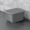thumbnail image 3 of Sterilite 19 Liter Tote, Plastic Storage Bin with Snap-on Lid, Stackable, Gray, 3 of 5
