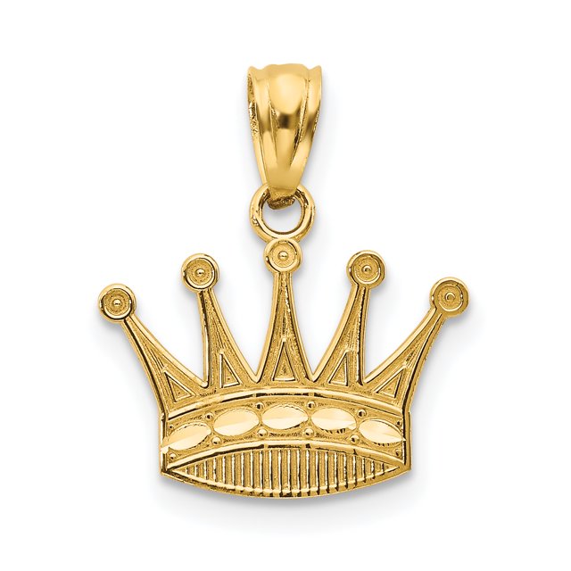 Pendentif Couronne en Or Jaune 14K