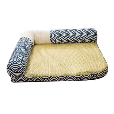 Milaget Summer Pet Mat, Cooling Dog Bed with Pillow, Pet Self Cat Cooling Bed, Summer Cooling Dog Bed for Cats Dogs Travel Home Puppy M