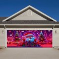 thumbnail image 3 of Liyamei Garage Door Cover Banner Reactive Design With 2 Lighting Modes For Festive Outdoor Fluorescent Glows In Dark With Cartoon Santa Party Xmas Decorat, 3 of 5
