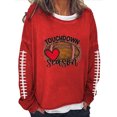 thumbnail image 1 of EQWLJWE Chandail de Jour de Match Femmes Football Lettrage Graphique Chandail à Manches Longues Chandail Hauts Sports Football Lettrage Imprimé Hauts Décontractés à Manches Longues Col Rond Chandails Hauts d'Hiver pour Femmes Hauts d'Entraînement pour Femmes, 1 of 3
