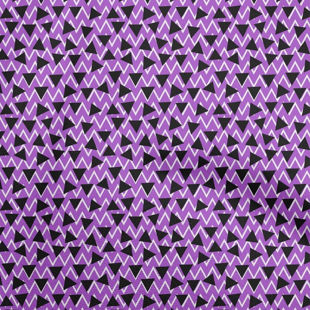 oneOone Cotton Jersey Purple Fabric Geometric Triangle With Chevron Sewing Craft Projects Fabric Prints By Yard 58 Inch Wide