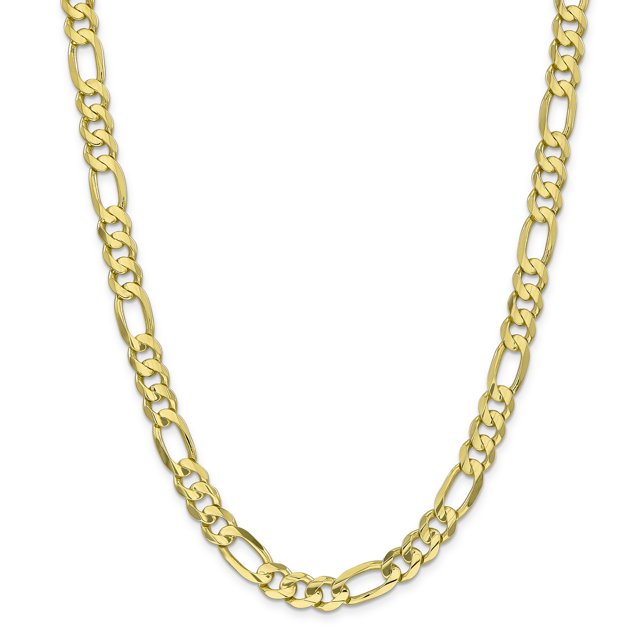 10k 8.75mm Light Concave Figaro Chain (Weight: 46.42 Grams, Length: 22 Inches)