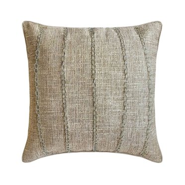 Housses de Coussins Décoratives Grises 18"x18 Pouces (45x45 cm), Chaînes en Jute, Coussins Décoratifs Texturés en Jute et Lin pour Sofa, Motif Uni Style Moderne - Réaction en Chaîne