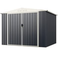 thumbnail image 1 of Gymax Abri de Rangement Extérieur en Métal 8 x 6,3 Pi avec Porte Verrouillable, Toit en Pente pour Remise à Outils, 1 of 10