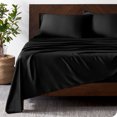thumbnail image 2 of Bare Home Bamboo Sheet Set - Made from Rayon Fibers - Deep Pockets - 4 Piece - Queen, Black, 2 of 7