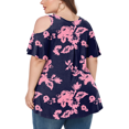 thumbnail image 3 of CHUANK Women‘s Plus Size Cold Shoulder Tunic Top Summer Short Sleeve Blouse, 3 of 7