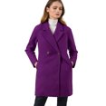 thumbnail image 1 of INSPIRE CHIC Manteau Mi-Long pour Femme à Double Boutonnage, Raglan, à Revers, à Manches Longues, 1 of 6
