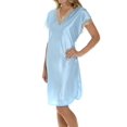 thumbnail image 1 of Robe de Nuit Charmeuse Charmante pour Femmes Shadowline 4503 (Bleu 2X), 1 of 4