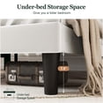 thumbnail image 4 of Amolife Full Size Upholstered Platform Bed Frame with Adjustable Velvet Headboard, Off-White, 4 of 8