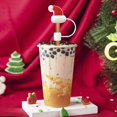 thumbnail image 3 of Reusable Cups with Lids and Straws,Reusable Cups with Lids and Straw Christmas Straw Cap Christmas Reindeer Snowman Cup Straw Cap Christmas Straw Stopper Straw Cap Reusable Straw Cap, 3 of 6