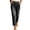 Black, variant on Zulora Women's Elastic Waist Straight Leg Jeans Casual Stretch Denim Cropped Pants with Pockets for Daily Wear