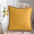 thumbnail image 1 of Fridja Yellow Couch Pillow Covers 18x18 Inch, Soft Solid Color Retro Decorative Square Lightweight Practical Throw Pillow Covers Farmhouse for Sofa Living Room Bed, 1 of 6