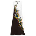 thumbnail image 3 of Innerwin Longues Robes Maxi à Imprimé Floral pour Femmes, Robe d'Été de Plage, Vacances, Sans Manches, Robe Débardeur Hawaïenne, Style Publicité, 4TG, 3 of 4