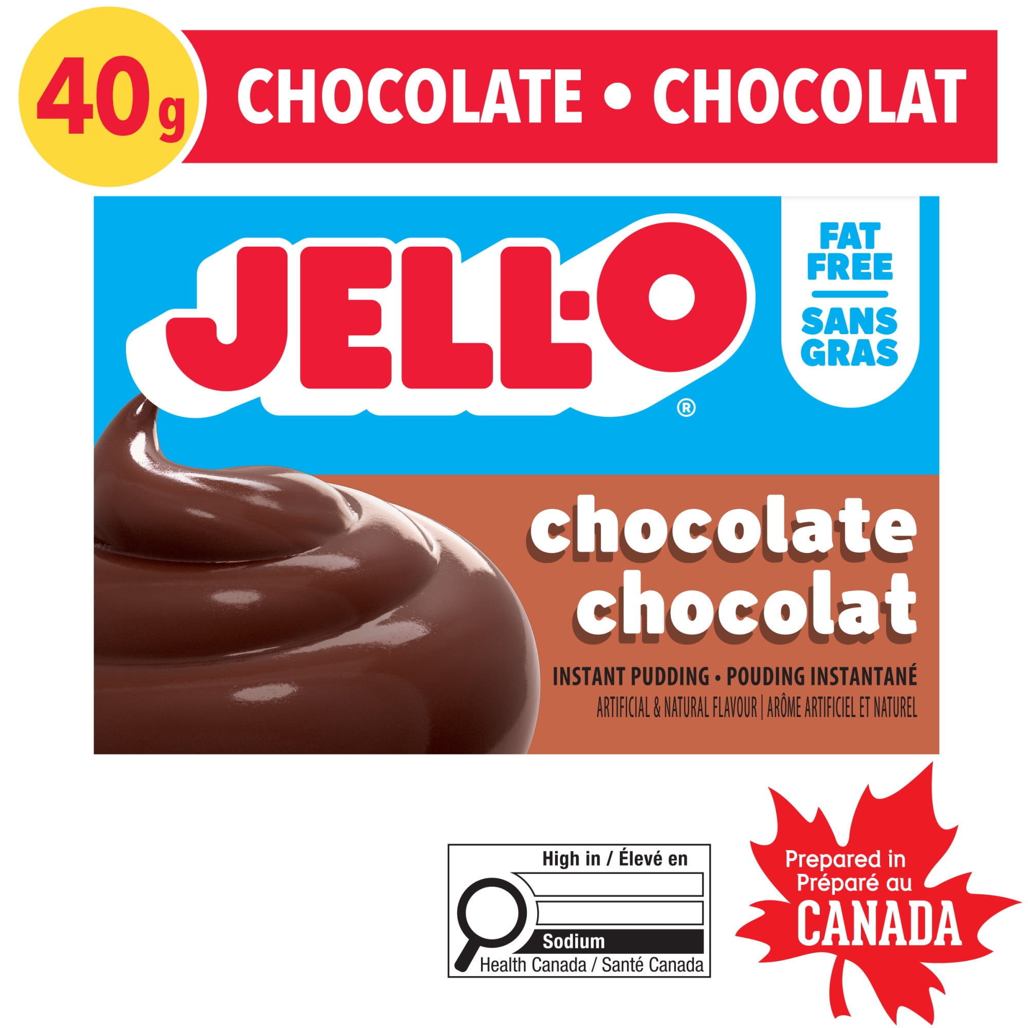Jell-O Fat Free Chocolate Instant Pudding Mix, 40 g Box - Walmart.ca