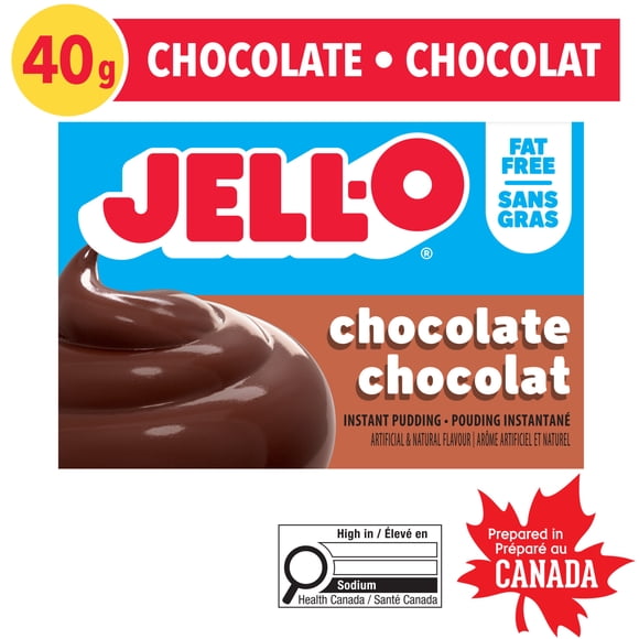 Jell-O Fat Free Chocolate Instant Pudding Mix, 40 g Box