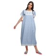 thumbnail image 4 of Moomaya Printed Short Sleeve Maxi Nightdress Button Down Cotton Sleepwear Gown, 4 of 5