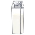 thumbnail image 1 of 500Ml/1000Ml Clear Milk Carton Water Bottle Leak-proof Milk Box Water Bottle with 2 Spouts Portable Reusable Milk Bottles Water Juice Tea Container for Travel Sports Camping Use, 1 of 10