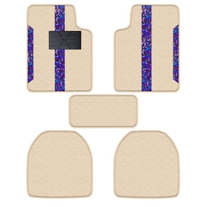 Tuqiang Car floor mats for Chevrolet for Silverado1500LD PU Leather Waterproof Floor Mats Leather Beige And Purple
