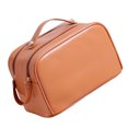 thumbnail image 1 of Sac de maquillage de voyage, sac de maquillage à fermeture à glissière en cuir PU en cuir compact pour voyager, 1 of 7
