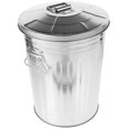 thumbnail image 3 of Trash Can with Lid Trash Can Round Metal Trash Can Outdoor Garbage Can Trash Holder, 3 of 9