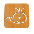 thumbnail image 2 of XZNGL Bamboo Wood Hollowed Wooden Cup Mat Cartoon Table Mat Pot Mat Bowl Mat, 2 of 9