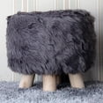 thumbnail image 4 of Stool Slipcover Upholstered Padded Pouf Furry Cover Home Supplies Grey, 4 of 6
