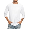 thumbnail image 1 of Hiiyo T-Shirt pour Homme Confortable Uni à Manches 3/4, Tailles M-XXXXXL, 1 of 6