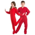 thumbnail image 1 of Big Feet PJs Big Boys Kids Red Fleece Footed Pajamas Sleeper, 1 of 2