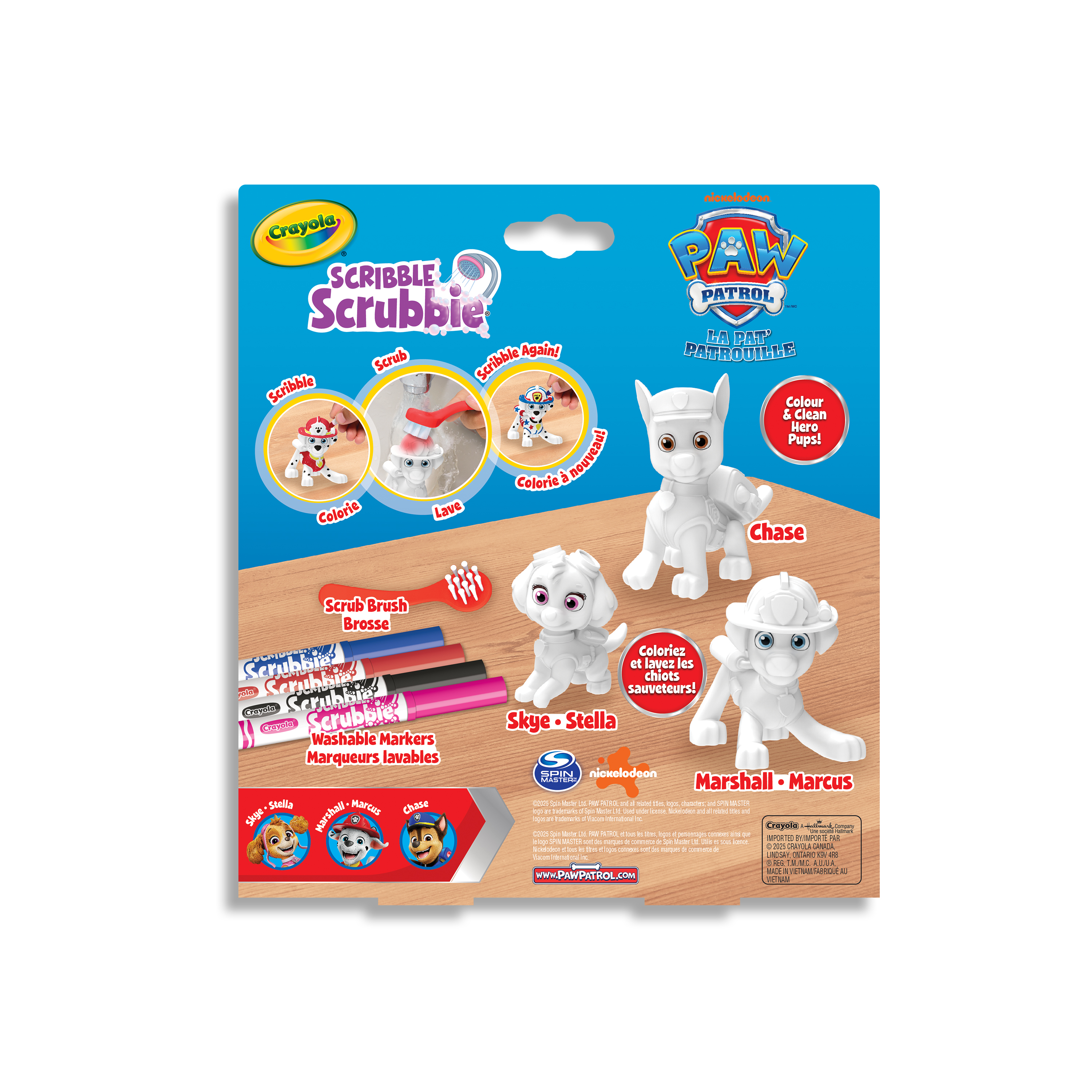 Animaux Scribble Scrubbie Pat’Patrouille de Crayola, 3 pièces