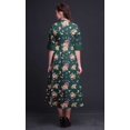 thumbnail image 4 of Bimba Floral Printed Roll Up Sleeves Button Down Mid-Calf Women Shirt Dress-XXX-Large, 4 of 5