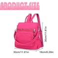 thumbnail image 3 of Anti-Theft Convertible Backpack for Women Men, Waterproof Nylon Shoulder Bag Handbag with Multi Pockets(Dark Pink), 3 of 9