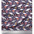 thumbnail image 1 of Soimoi Velvet Fabric Geometric & Dogs Patchwork Fabric Prints by Yard 58 Inch Wide, 1 of 3