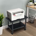 thumbnail image 2 of Patiojoy 2-Tier Rolling Under Desk Printer Cart with 2 Storage Shelves Printer Stand for home office Black, 2 of 7