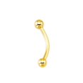 thumbnail image 1 of Eyebrow Ring 14kt Solid Yellow Gold Curved Barbell Rook Daith 3mm Balls 18G 16G, 1 of 1