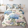thumbnail image 1 of YST Vintage Hydrangea Flower 7-Piece Bedding Set, Butterfly and Floral Spring Garden Theme, King, 1 of 4