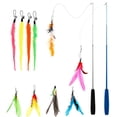 thumbnail image 4 of 12PCS Cat Feather Toys Interactive Cat Toys for Indoor Cat 2 Retractable Cat Teaser Wand 10 Refills with Bells Cat Chaser Toy Set for Exercising Kittens and Cats, 4 of 9