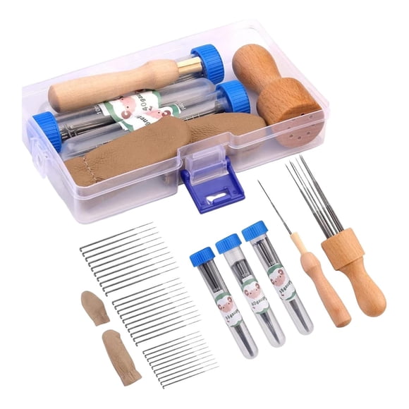 DIY Wool Poking Tool Set, Needle Felting Kit for Beginners with Storage Box, Clear