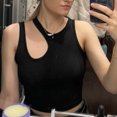 thumbnail image 4 of Dealovy Going out Tops for Women Ribbed Knit Tank Tops Slim Fitted Solid Color Summer Basic Undershirts, 4 of 7